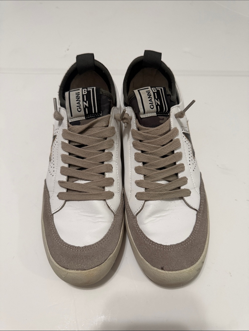 Ganni White & Taupe Men's Low-Top Sneakers